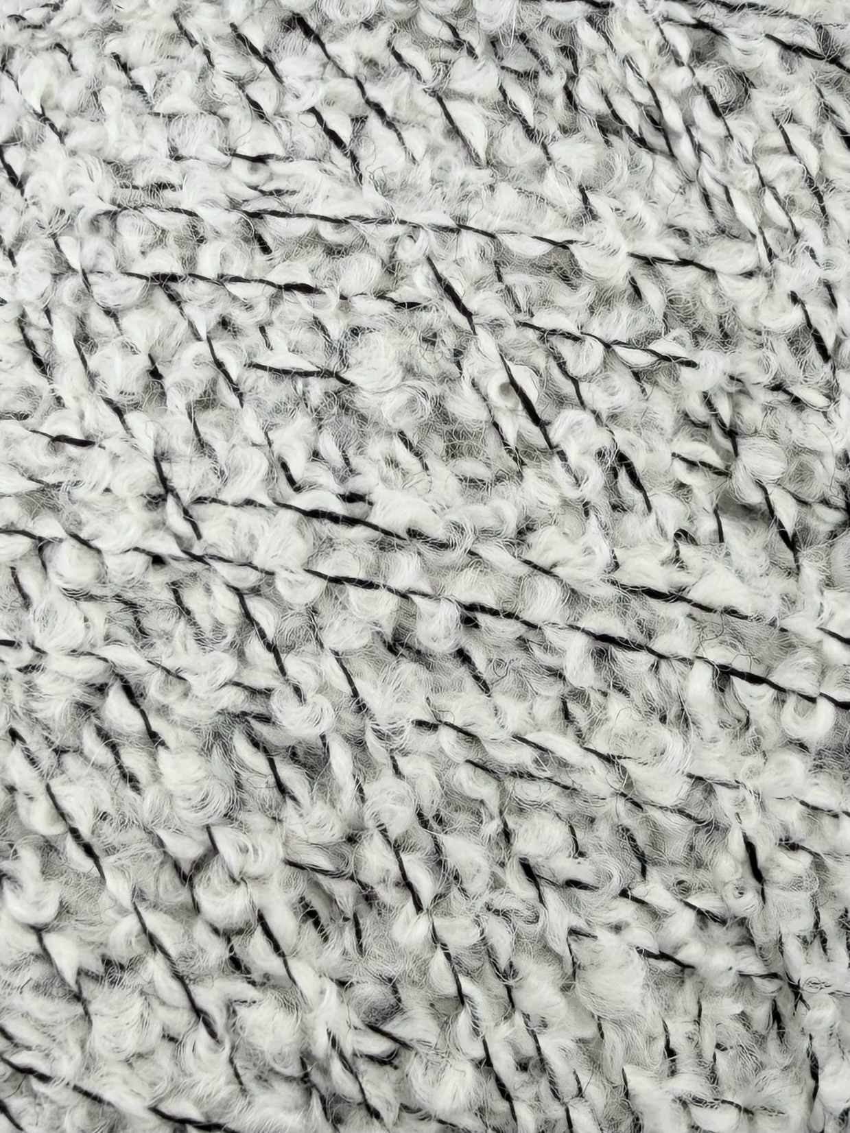 Zegna Baruffa Igloo Nm 2000 – Bouclégarn aus Merinowolle und Mohair col. Grau Mélange